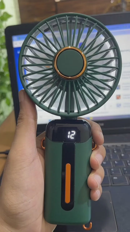 Rechargeable Hand Fan with LED Display