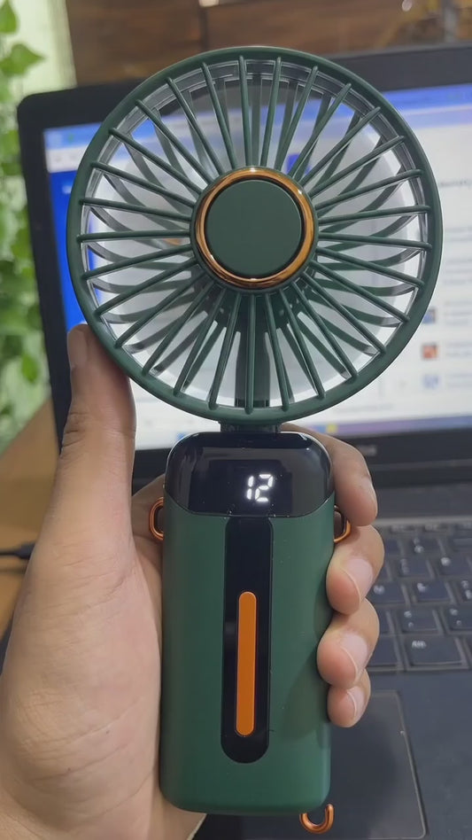 Rechargeable Hand Fan with LED Display